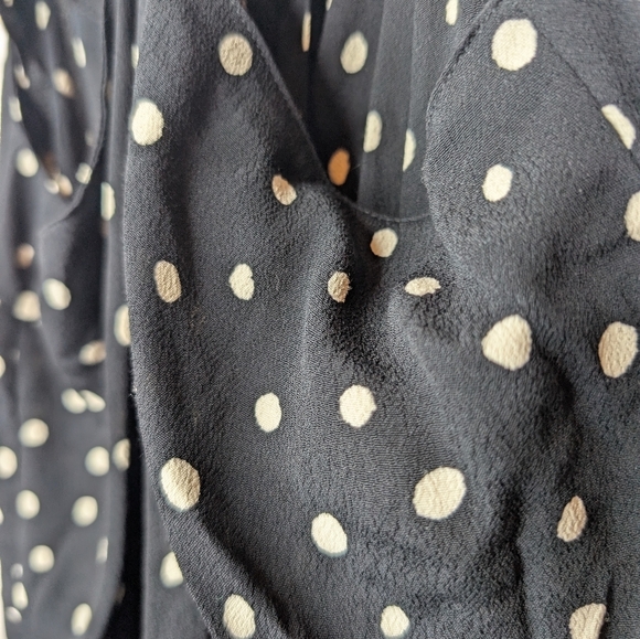 NWT Madewell Ruffle Strap Cami Top Black Painted Dots Polka Dot Size 0 - Picture 8 of 12